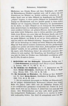 632-634 [Rezension] Rottmanner, Odilo, Geistesfrüchte aus der Klosterzelle