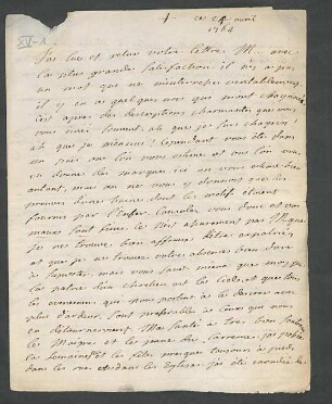 [Brief von Marie-Antoinete-Félicité de Pompignan an François-Joseph Terrasse Desbillons]