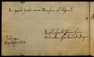 Freundin Diezin. Tübingen, 19.04.1783.