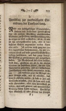 3. Vorschlag zur zwekmäsigern Einrichtung der Taufhandlung