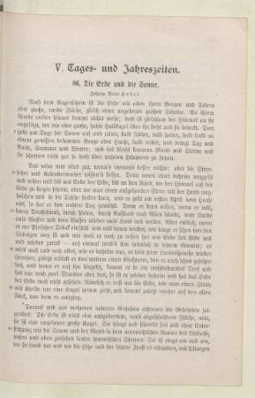 V. Tages- und Jahreszeiten