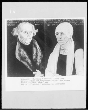 Doppelbildnis von Hans und Margarethe Luther, der Eltern Martin Luthers