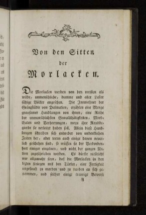 Von den Sitten der Morlacken.