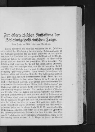 Zur österreichischen Auffassung der Schleswig=Holsteinischen Frage.