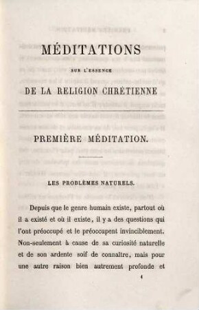 Méditations sur l'essence de la religion chrétienne, [1]