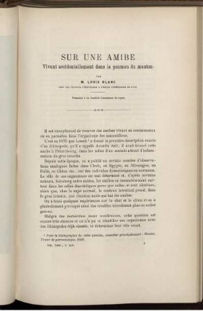 Sur Une Amibe