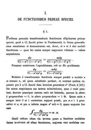 I. DE FUNCTIONIBUS PRIMAE SPECIEL:
