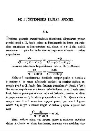 I. DE FUNCTIONIBUS PRIMAE SPECIEL: