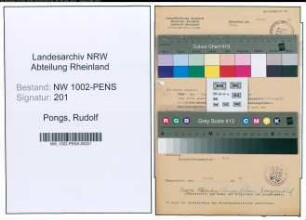 Entnazifizierung Rudolf Pongs , geb. 15.01.1910 (Inspektor)