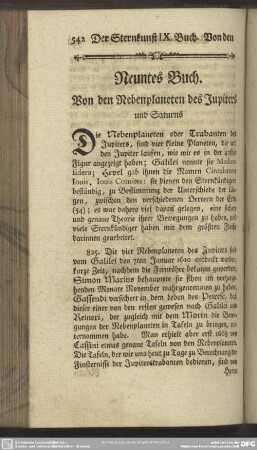 Neuntes Buch. Von den Nebenplaneten des Jupiters und Saturns