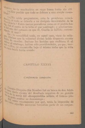 Capítulo XXXVI - Conferencia campestre