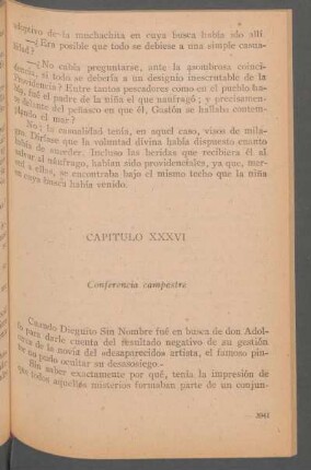 Capítulo XXXVI - Conferencia campestre