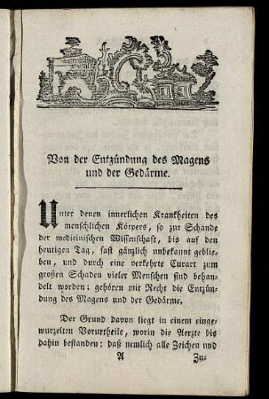 Von der Entzündung des Magens und der Gedärme.