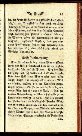 Erste Beobachtung. - Vierte Beobachtung.