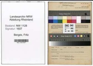 Entnazifizierung Fritz Berges , geb. 09.01.1891 (Werkmeister)