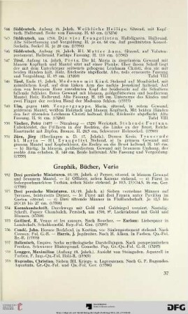 Graphik, Bücher, Varia (Nr. 552-594)