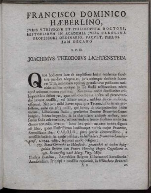 Francisco Dominico Hӕberlino ...