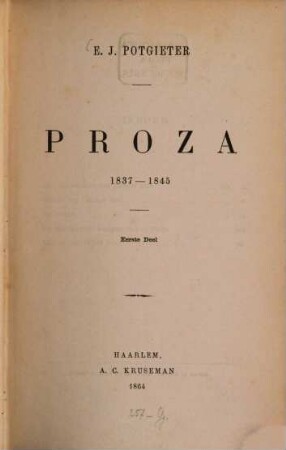 Proza : 1837 - 1845, 1