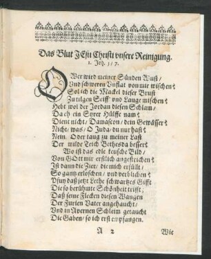 Das Blut Jesu Christi unsere Reinigung.
