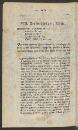 VIII. Friedrichsort, Festung.