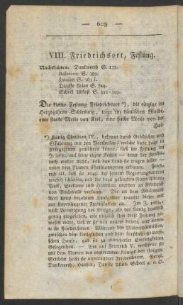 VIII. Friedrichsort, Festung.