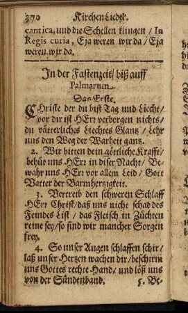 In der Fastenzeit/ biß auff Palmarum.