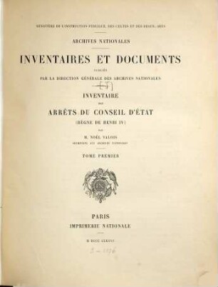 Inventaire des arrêts du Conseil d'État, 1