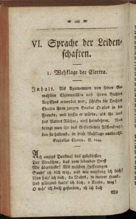1. Wehklage der Electra