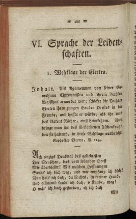 1. Wehklage der Electra