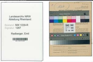 Entnazifizierung Emil Radberger , geb. 04.06.1914 ()
