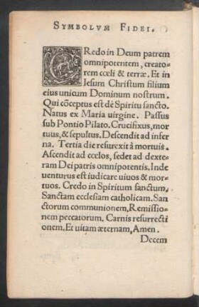 Symbolum Fidei.