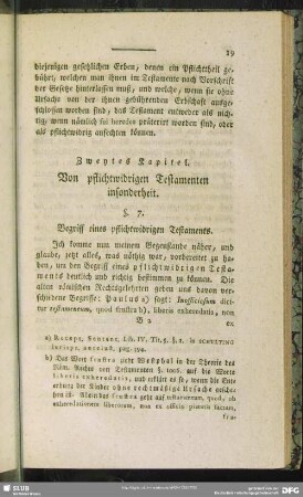 Zweytes Kapitel. Von pflichtwidrigen Testamenten insonderheit
