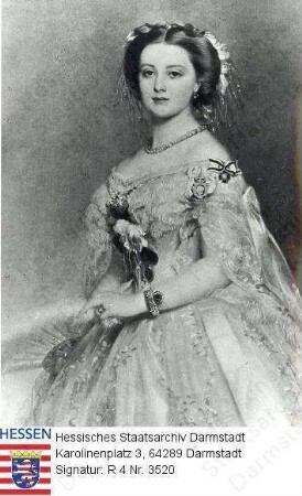 Viktoria Kaiserin Deutsches Reich geb. Prinzessin v. Großbritannien (1840-1901) / Porträt, stehend, Kniestück