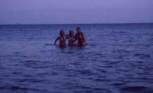3 Badende im See Tiberias [See Genezareth, Israel-Exkursion]