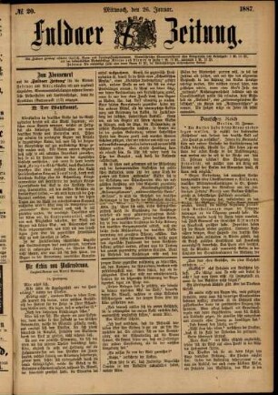 Ausgabe vom Mittwoch, den 26. Januar 1887.