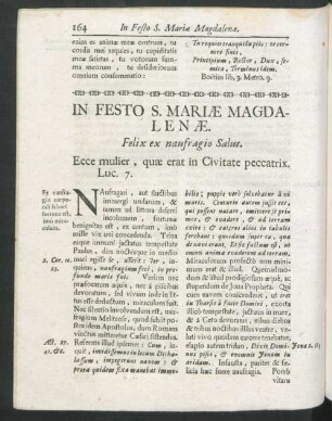 In Festo S. Mariae Magdalenae