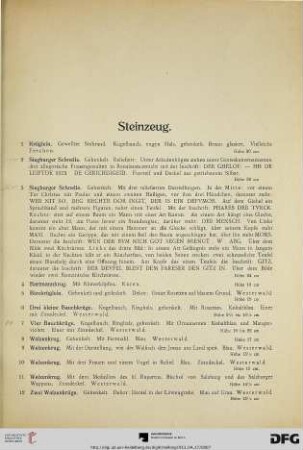 Steinzeug (Nr. 1-32)