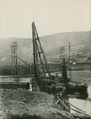 Staustufe Neckarsteinach und Neckargerach, Deutschland, 1930-1931