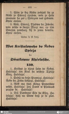 Wot Kréstusowoho do Ńebes Spěcźa ha Sẇatkowne Khěrlusche