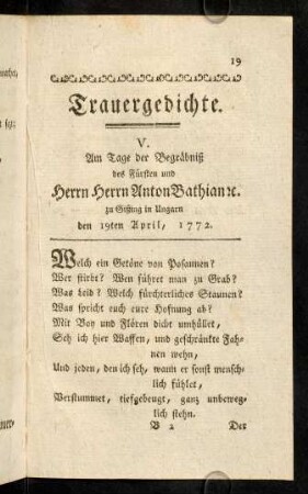 19-30, Trauergedichte.