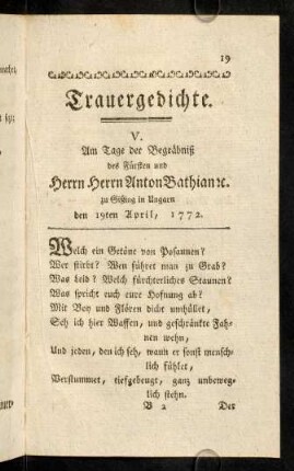 19-30, Trauergedichte.