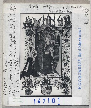 Meister Pelagius: Maria, von Herzogin Catharina van Gelre verehrt. Stundenbuch der Herzogin van Gelre