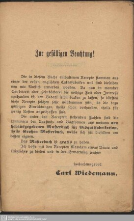 Zur gefälligen Beachtung!