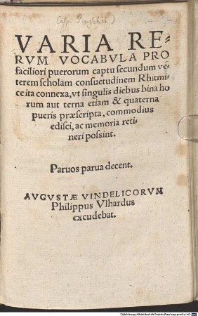 Varia Rerum Vocabula
