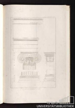 Liefg. VI. Pl. VII. Zum Tempel des Erechteus. Pl. IV. [Base, Capitäl und Gebälk.]