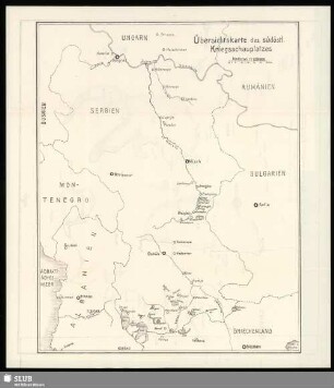 Übersichtskarte des südöstl. Kriegsschauplatzes