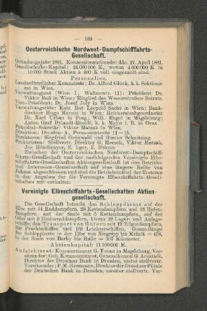 Vereinigte Elbeschiffahrts-Gesellschaften Aktien-gesellschaft.