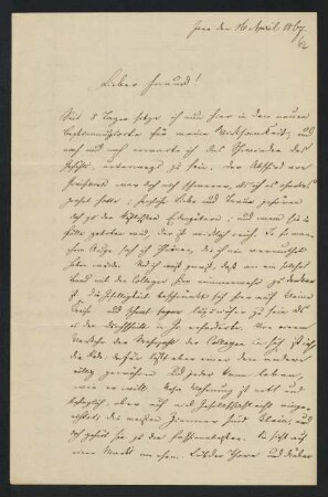 62r-63v, Brief: Jena den 16. April 1867