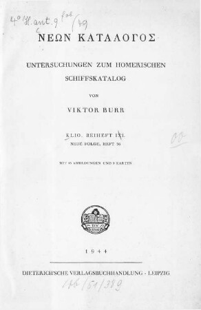 Neon Katalogos : Untersuchungen zum homerischen Schiffskatalog