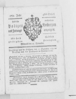 46tes Stück., Ausgabe vom 13. November 1782